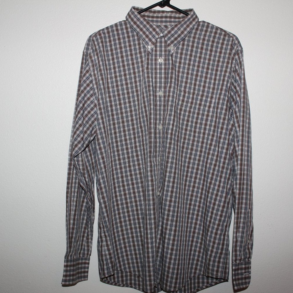 Dockers Stain Defender Mens Long Sleeve Button Down Shirt, Size Large